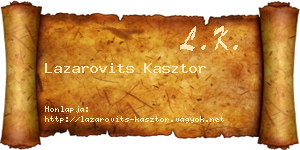 Lazarovits Kasztor névjegykártya